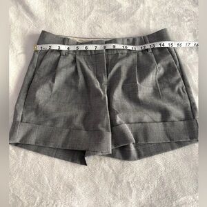 Express Women’s Gray Plaid Shorts with Pleats and Cuffed Hem, Size 2